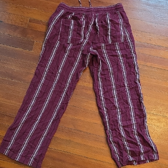 Striped Burgundy Lounge Pants - Picture 2 of 3